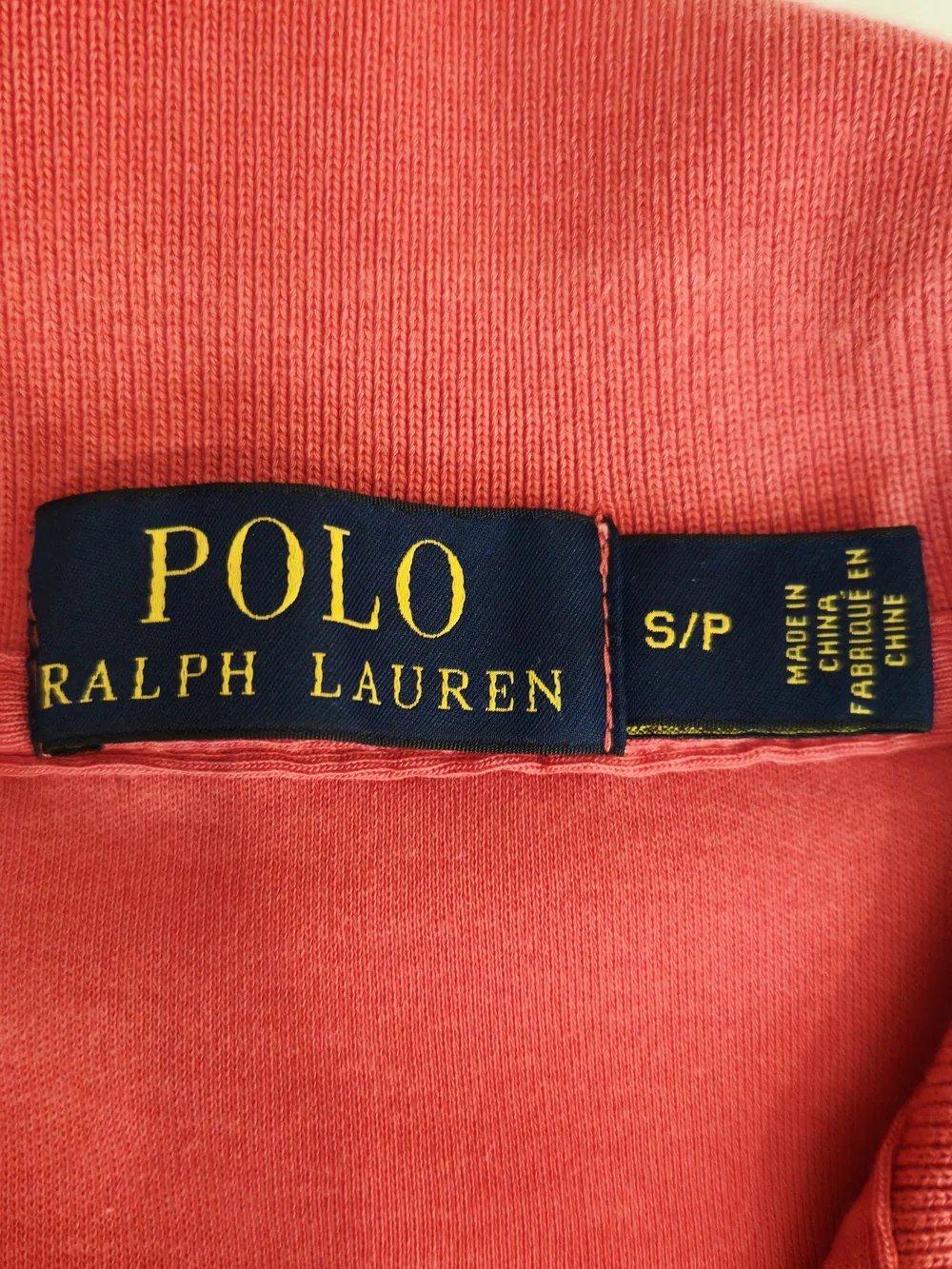 Ralph Lauren Coral Polo with Green Pony Embroidery